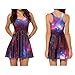 Followme2shop Bodycon & Dress Women Galaxy Purple Reversible Skater Pleated Sundress