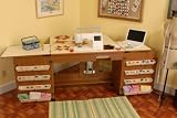 Arrow Sewing Cabinet Bertha Oak Finish