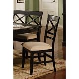 Set of 2 "X" Cross-Back Design Black Dining Chairs