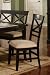 Set of 2 "X" Cross-Back Design Black Dining Chairs
