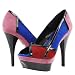 Davinci Open Toe Color Block High Heel Pumps BLUE MULTI
