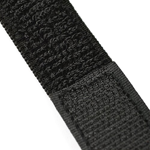 Bluecell Packed of 5pcs 12â€ Black Color Elastic Hook and Loop Reusable