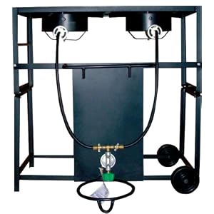 King Kooker 82/82TKD Portable Dual-Burner Propane 30-Inch Patio Cart