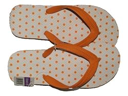 TTT - Orange Dots Flip Flops for Women