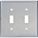 Cooper Wiring 93072-BOX 2-Gang Stainless Steel Switch Plate by Cooper Wiring Devices