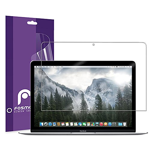 Fosmon Apple Macbook 12" 2016 Screen Protector - Crystal Clear [Japan 3H Hard Coating Film] Screen Shield for Apple Macbook 12 inch (2015 / 2016) With Retina Display - 3 Pack