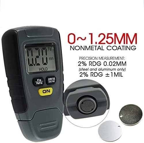 Digital LCD Paint Coating Thickness Gauge Tester Car Automotive Paint Thickness Meter 1.25mm Iron Aluminum Base