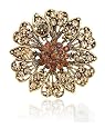 Crystal Spray Sterling Gold Pin Brooch