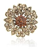 Crystal Spray Sterling Gold Pin Brooch