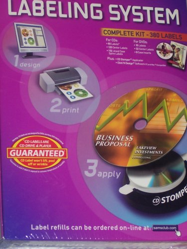 Stomper Cd and DVD Labeling System - Complete Kit 380 Labels