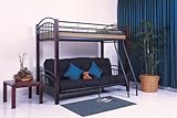 - 	 Twin / Full Wood & Metal Convertible Futon Bunk Bed (Bunkbed)