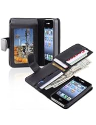 eForCity Leather Case with Wallet Compatible with Apple? iPhone? 4 / 4S, Black