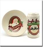 Christmas Santa Clause Chip and Dip Bowl & Beer Can Gift Set