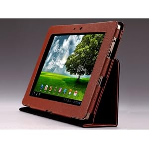 MoKo(TM) Folding Cover Case with Stand for Asus Eee Pad Transformer 10.1-Inch Android Tablet (TF101 Sleeve) Brown