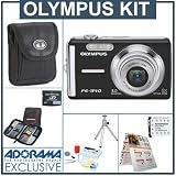 Olympus FE-340 Digital Black Camera Kit, with 2 GB xD Picture Memory Card, Camera Bag, Table Top Tripod, EZ Digital Photography Guide Card Spare LI- 42B Lithium-Ion Rechargeable Battery, Slinger Digital Memory Case(4), Professional Lens Cleaning Kit