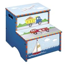 Furniture online: Kid's Step Stool Storage - Transportation Collection Blue Finish
