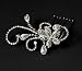 Bridal Side Comb Flower Swirls Sparkle Rhinestone Crystal Hair Accessory