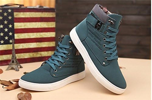 Jierly Fashion Mens Korean Style Sneakers Comfortable Casual Canvas Shoes Warm High-top Boots Black 9.5
