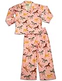 Sara's Prints - Girls Long Sleeve Horse Pajamas, Pink 29825
