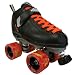 Sure Grip Boxer Black Boots with Orange & Yellow Swirl Wheels and Orange Laces Mens Boys Ladies Womens Girls Kids Childrens Youth Quad Speed Roller Derby Skating Skates