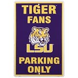 LSU Tigers Purple Fans Only Parking Sign
