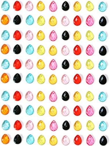 MaxGetz Charms Loom Band Charms for Rainbow Rubber Band Kits, Jewelry or Craft Projects 90 pcs Gemstone Crystal Multi-Color