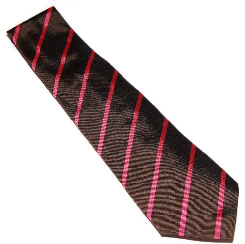 Purple Label Mens Silk Hand Made Dress Tie Italy Brown Pink Stripe