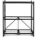 Origami 2 Pack 3 Tier Folding Shelves, Storage Shelving Rack Unit with Wheels, Pewter
