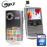 SVP MP300 HD MP3 Player and Pocket HD Video Grey Camera, YouTube Software w 2GB SD