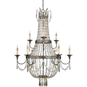 Quoizel Celine Century Silver Leaf Nine-Light Chandelier by Quoizel