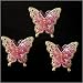 Set of 3 Glittered Pink Butterfly Christmas Ornament Clips