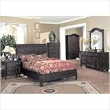 Edinburgh Panel Bedroom Set in Distressed Cappuccino Size: Queen