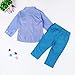 Rorychen Little Boys' 2 Pieces Stripe Long Sleeve Shirt and Trousers Set Outfit