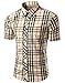 Generic Mens Plaid Woven Short Sleeve Shirt With Plaid Patterns