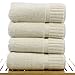 Luxury Hotel & Spa Towel 100% Genuine Turkish Cotton Bath Towels - Beige - Piano - Set of 4
