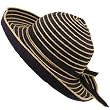 UPF 50 Sun Beach Shape Hat Upturn Floppy Packable Navy with Natural