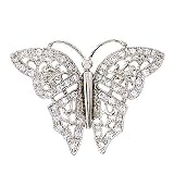 C.Z. Diamond Silver Butterfly Pin Brooch