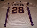 Adrian Peterson Signed White Minnesota Vikings Jersey W/PROOF Picture of Adrian Signing For Us, Oklahoma Sooners