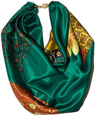Necklascarf Women's Emerald &amp; Gold Wonder In Poly Blend Scarf One Size Green