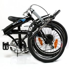 City3 Black Folding Bike by Lindo Shimano 6 Speed Revoshift Grip Shift Gears 20" Wheels *LTD DISCOUNT APPLIED*