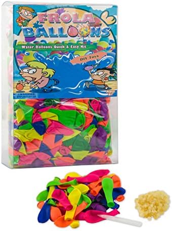 Water Balloons Refill Quick &amp; Easy Kit - 600 Balloons + 600 Rubber Bands + 3 Quick &amp; Easy Refill Tools Diy Toys - Save Money (PVC BOX)