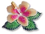 Clearly Charming Hibiscus Sterling Silver and Enamel Pin