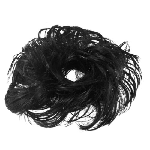 Rosallini 5.5' Dia Black DIY Party Hair Wig Wave Hairpiece Bun for Girl Woman