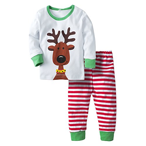 Big Elephant Baby Boys' 2 Piece Elk Christmas Pants Clothing Set Pajama G95