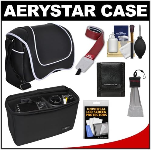 Aerystar Idaho Digital SLR Camera Messenger Bag with Insert Bag + Camera Strap + Cleaning & Accessory Kit