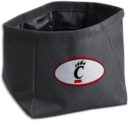 Dog Zone NCAA Pet Square Travel Bowl, Large, University of Cincinnati