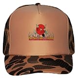 The Devil rides a scooter! Adult Brown Camo Mesh Back Hat / Baseball Cap
