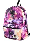 [HotStyle Fashion Printed] TrendyMax Galaxy Pattern School Backpack Cute for Girls, Purple