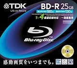 TDK �^��p�u���[���C�f�B�X�N 25GB BD-R(1��^��p) 4X �m�[�}�����[�x�� 10mm�P�[�X �P�i BRV25B1S