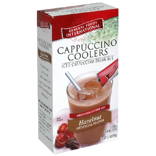 General Foods International Coffee, Cappucino Cooler Hazelnut, 6-Count Envelopes (Pack of 12)